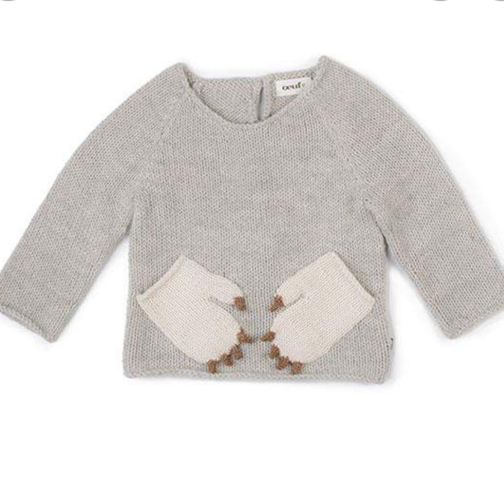 Oeuf Monster Sweater-Light Grey